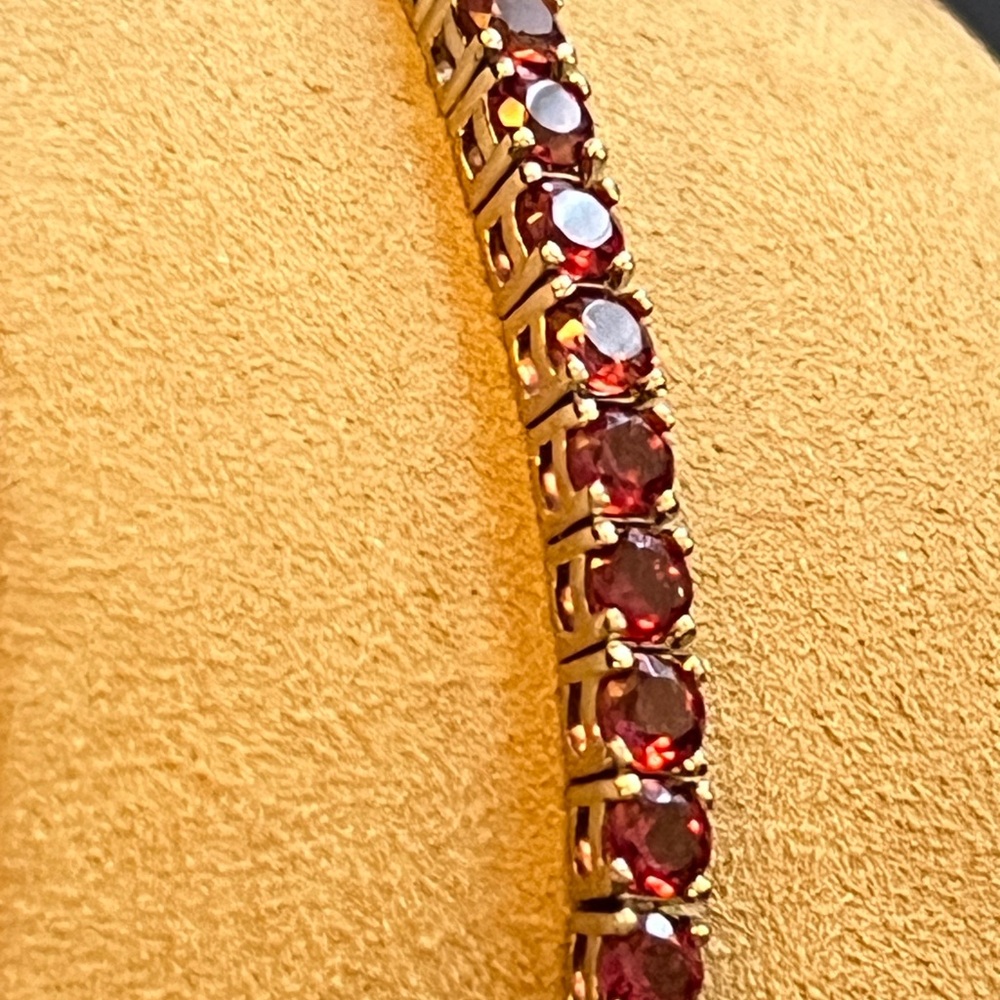 Natural Genuine Ruby Bolo Bracelet. Rhodium/925 Sterling Silver. Authentic!